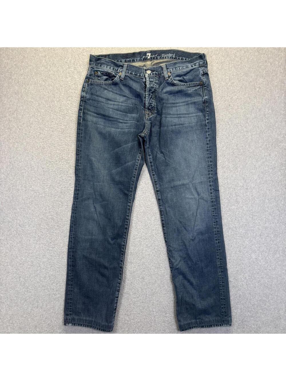 7 For All Mankind Men's Size 36x31 Standard Fit Straight Leg Ankle Length Jeans
